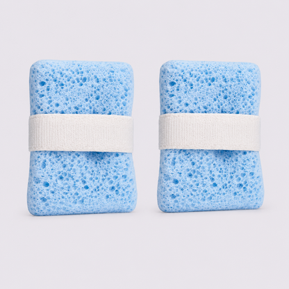 2-Pack Quick-Foaming Soap Pocket Bath Sponges with Easy-Grip Hand Straps