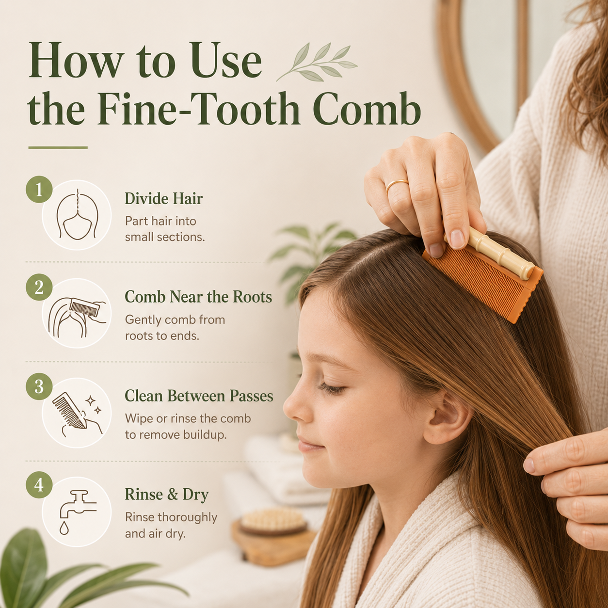 🌿 Double-Sided Fine Teeth Comb – Lice, Nit & Scalp Care Grooming Tool