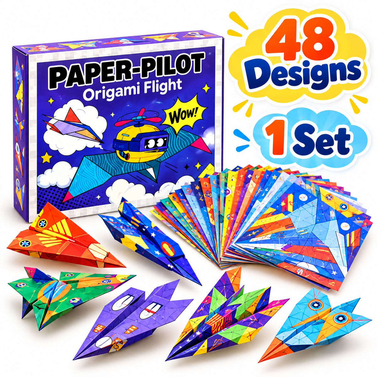 ✈️ Creative DIY Paper Airplane Set for Kids 🚀 Fold Build Fly & Enjoy Screen Free Fun 🎨