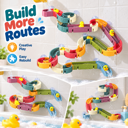 🦆💦 48-Piece DIY Duck Slide Bath Toy 🌈 Build Splash & Turn Bath Time Into Play Time 🛁✨