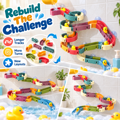🦆💦 48-Piece DIY Duck Slide Bath Toy 🌈 Build Splash & Turn Bath Time Into Play Time 🛁✨