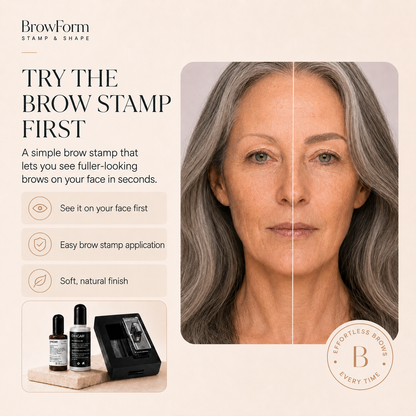 ✨ Reusable Hair-Stroke Eyebrow Stamp – Natural Waterproof Brows in Seconds
