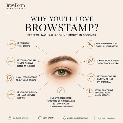 ✨ Reusable Hair-Stroke Eyebrow Stamp – Natural Waterproof Brows in Seconds