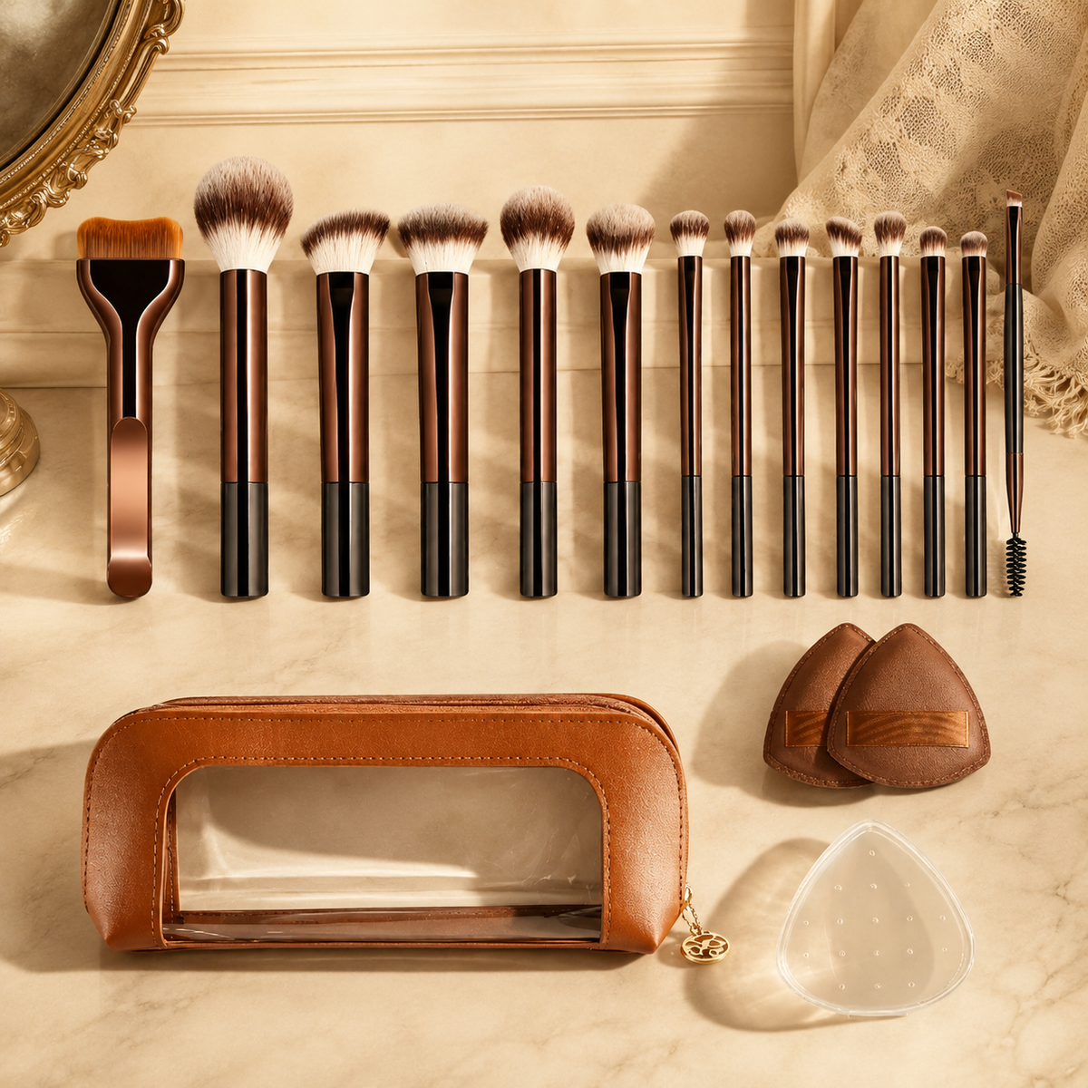 💄 14-Pcs Professional Makeup Brush Set with Pouch👑