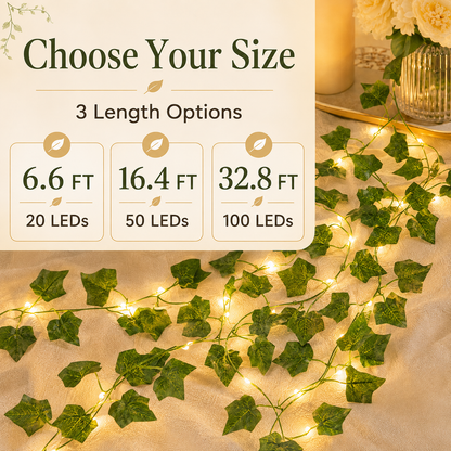 🌿 Aesthetic LED Ivy Garland Lights – Warm Ambient Room Decor ✨