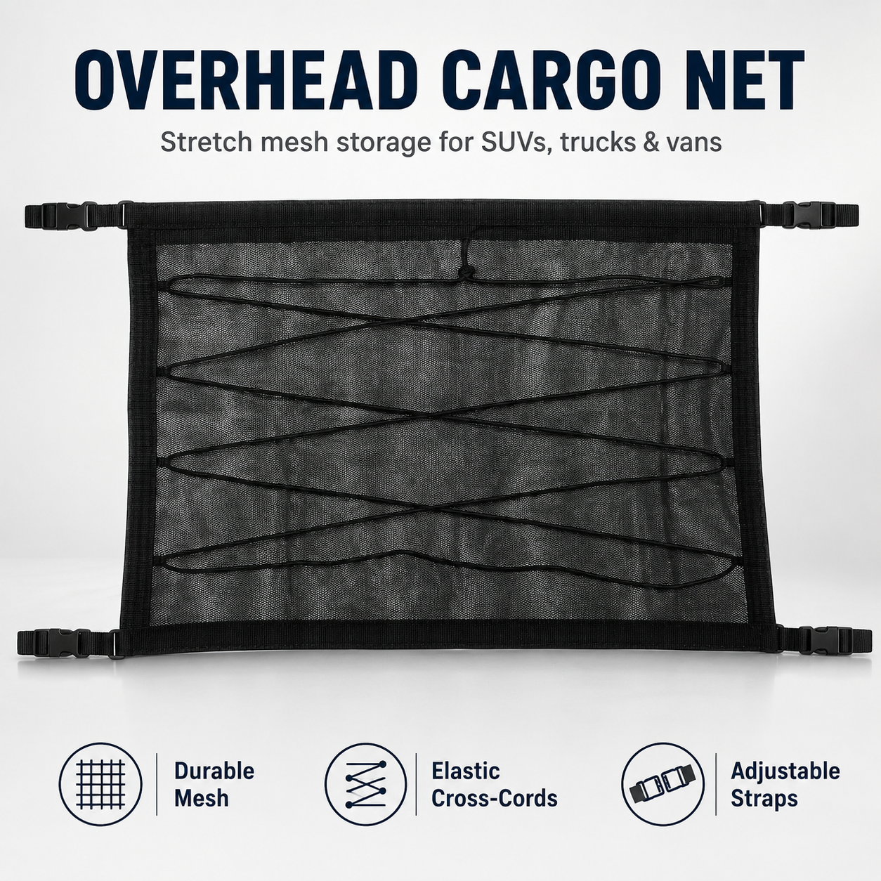 🚗 Car Ceiling Storage Net with Zipper