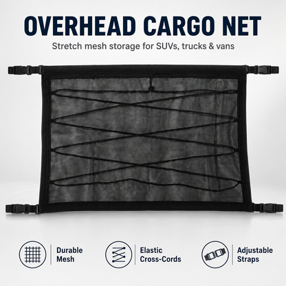 🚗 Car Ceiling Storage Net with Zipper