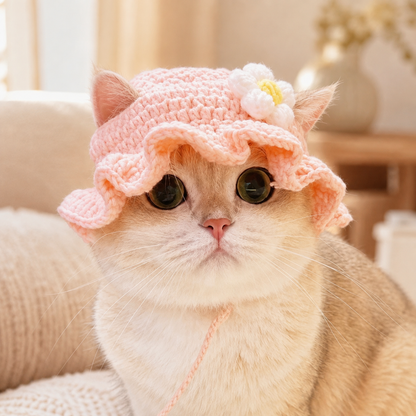 🐸 Cute Crochet Frog & Cat Bucket Hat