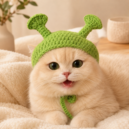 🐸 Cute Crochet Frog & Cat Bucket Hat