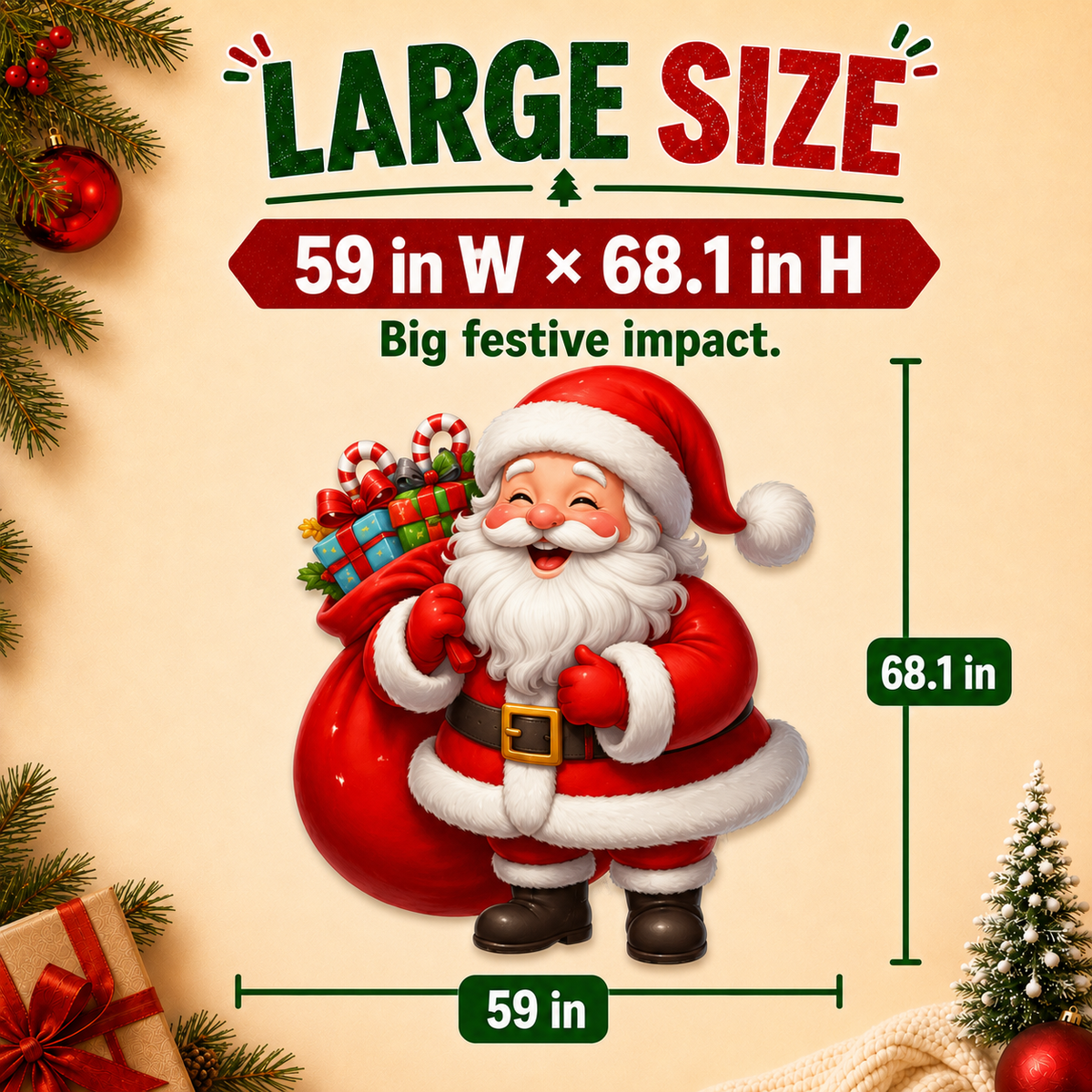 🎅 Bring Christmas Magic Home:  Santa Burst Wall Sticker!