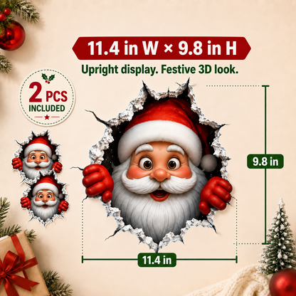 🎅 Bring Christmas Magic Home:  Santa Burst Wall Sticker!