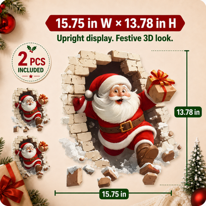 🎅 Bring Christmas Magic Home:  Santa Burst Wall Sticker!
