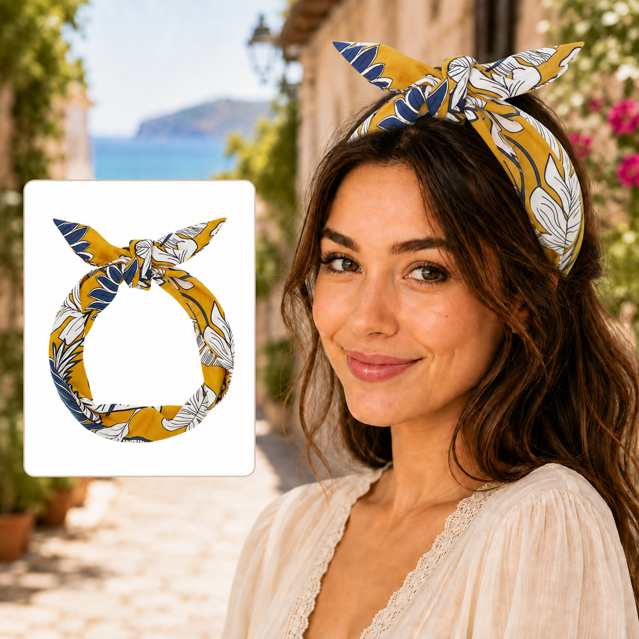 ✨ Retro Polka Dot & Floral Hair Wrap