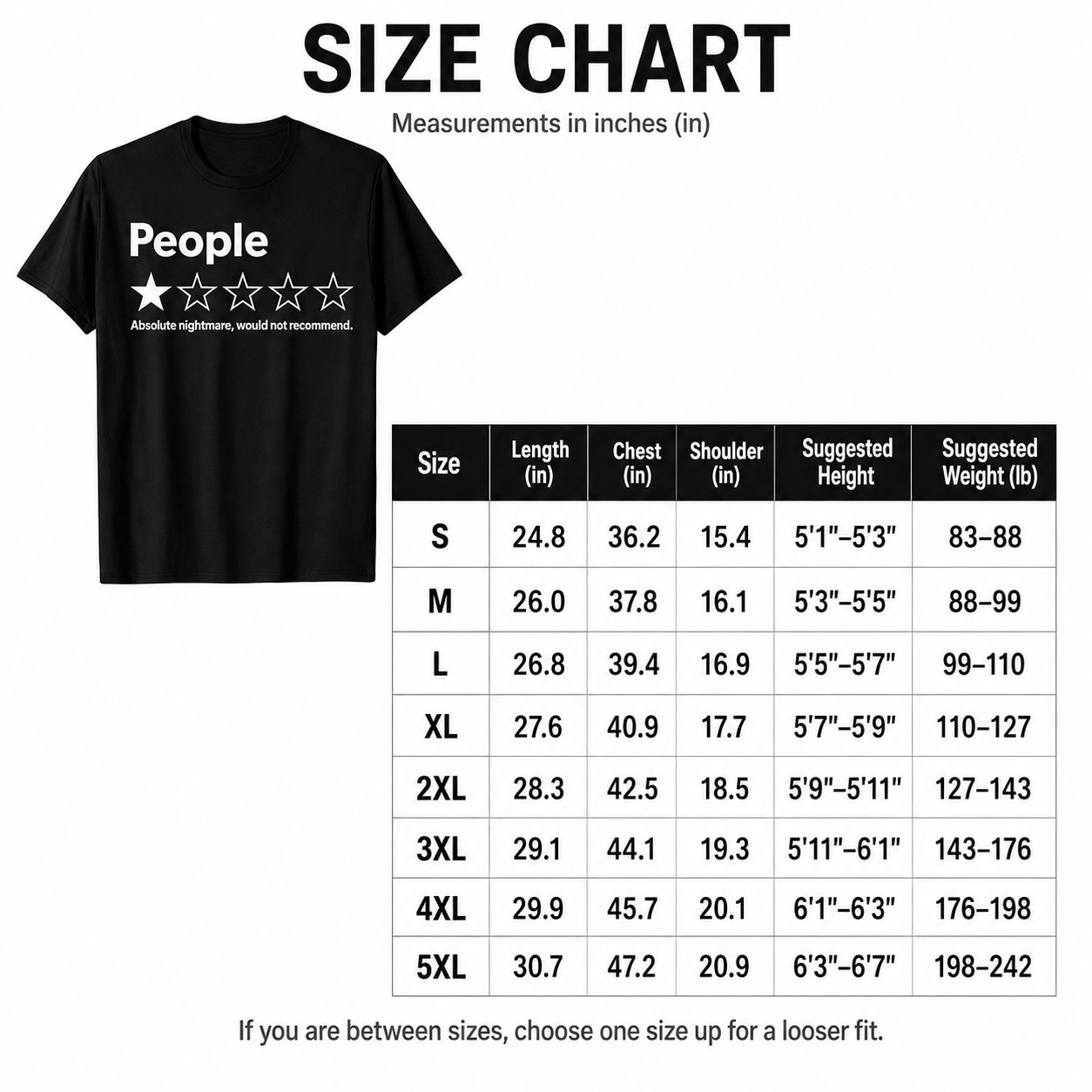 ⭐ "People: One Star" Funny Graphic T-Shirt