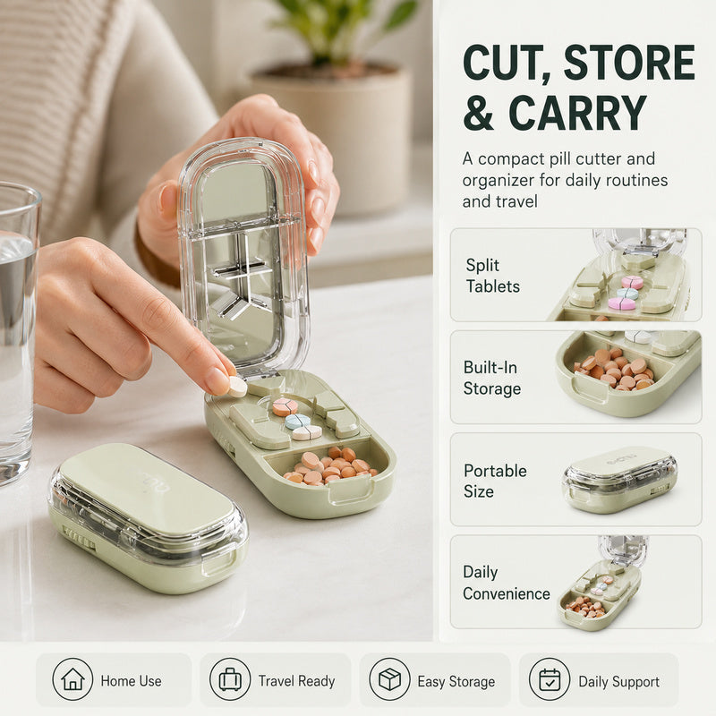 Precision Pill Cutter with Storage Case for Small and Tiny Pills