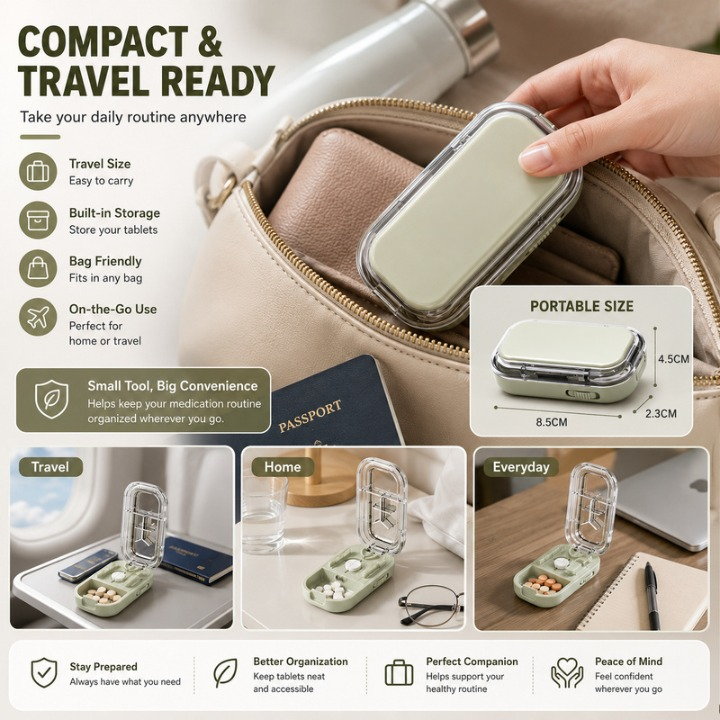 Precision Pill Cutter with Storage Case for Small and Tiny Pills