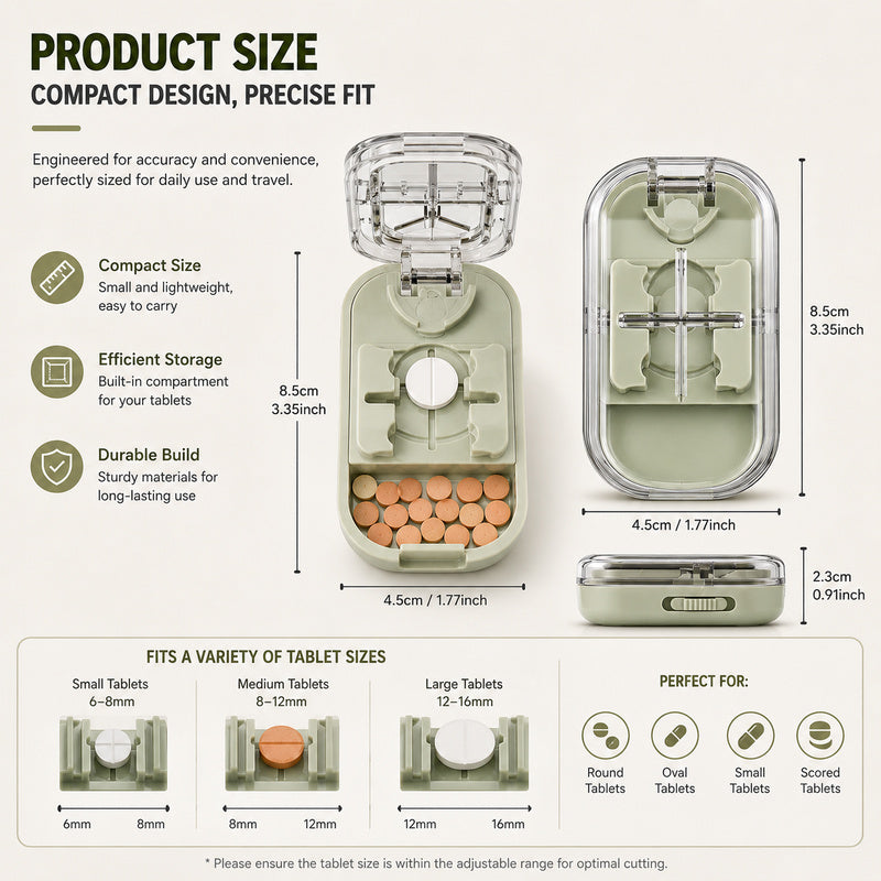 Precision Pill Cutter with Storage Case for Small and Tiny Pills