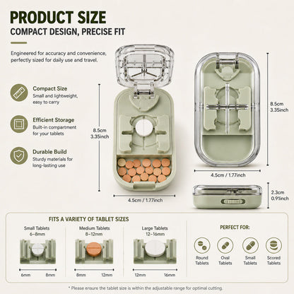 Precision Pill Cutter with Storage Case for Small and Tiny Pills