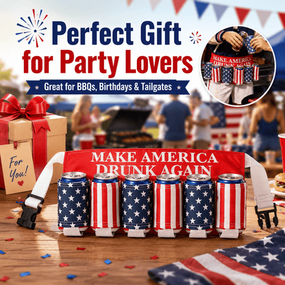 🇺🇸 6-Can Drink Belt – Party Ready & Hands-Free 🍻