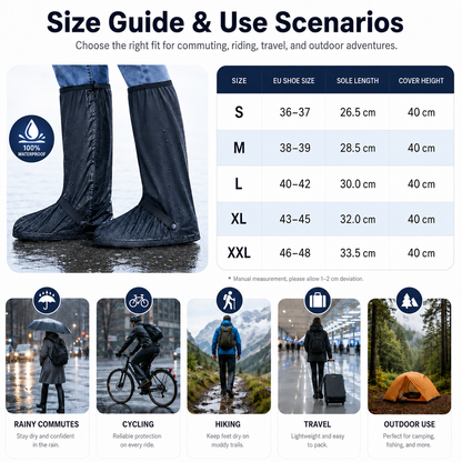 💦Reusable Waterproof Non-Slip Rain Boot Shoe Covers, Men Women Rain Gear