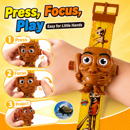 Kids Cartoon Projection Watch, 20+ Animal & Character Images Projector Toy Watch, Safe Soft Strap for Toddlers 3+ Years