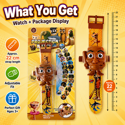 Kids Cartoon Projection Watch, 20+ Animal & Character Images Projector Toy Watch, Safe Soft Strap for Toddlers 3+ Years