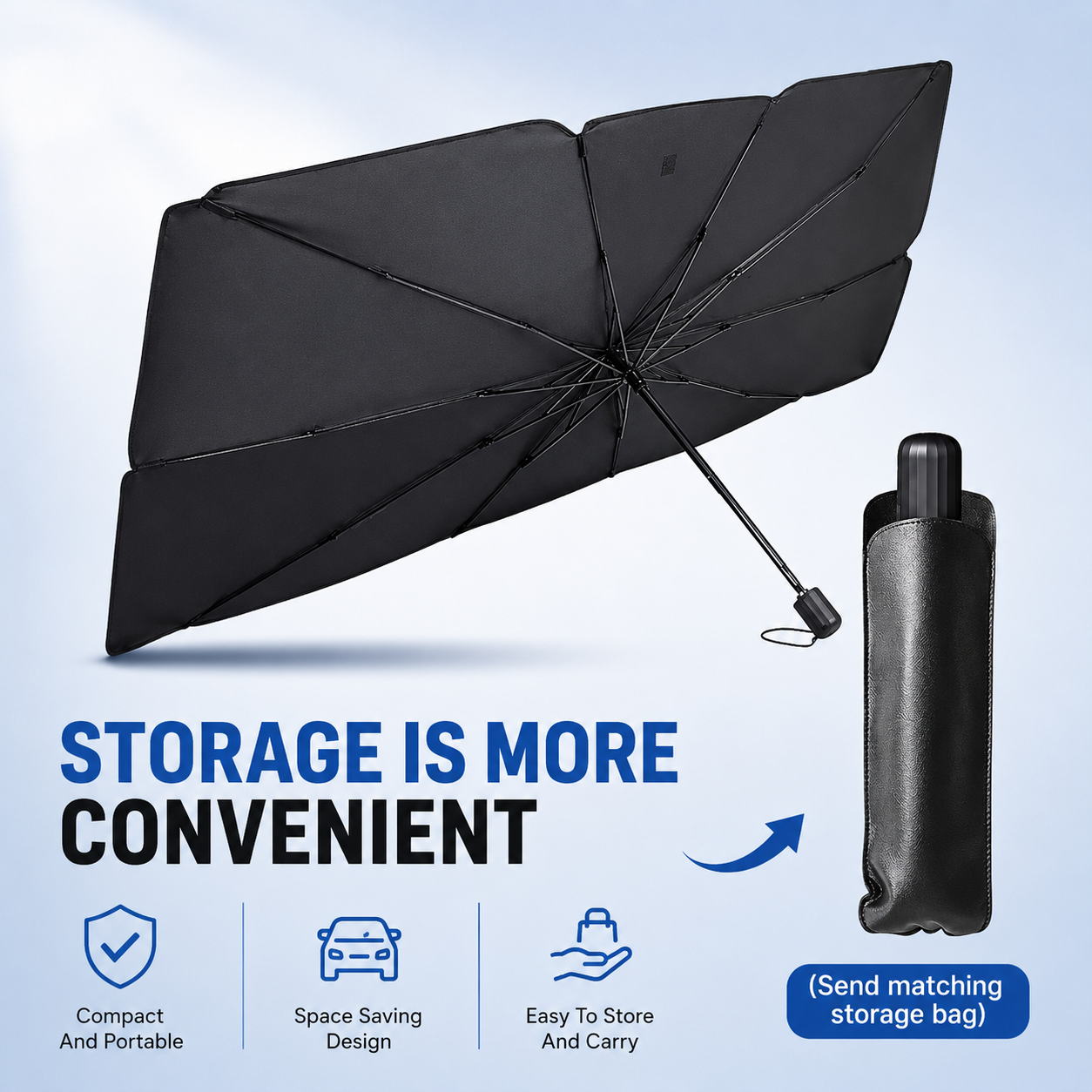 🚗 Foldable Windshield Sun Shade Umbrella