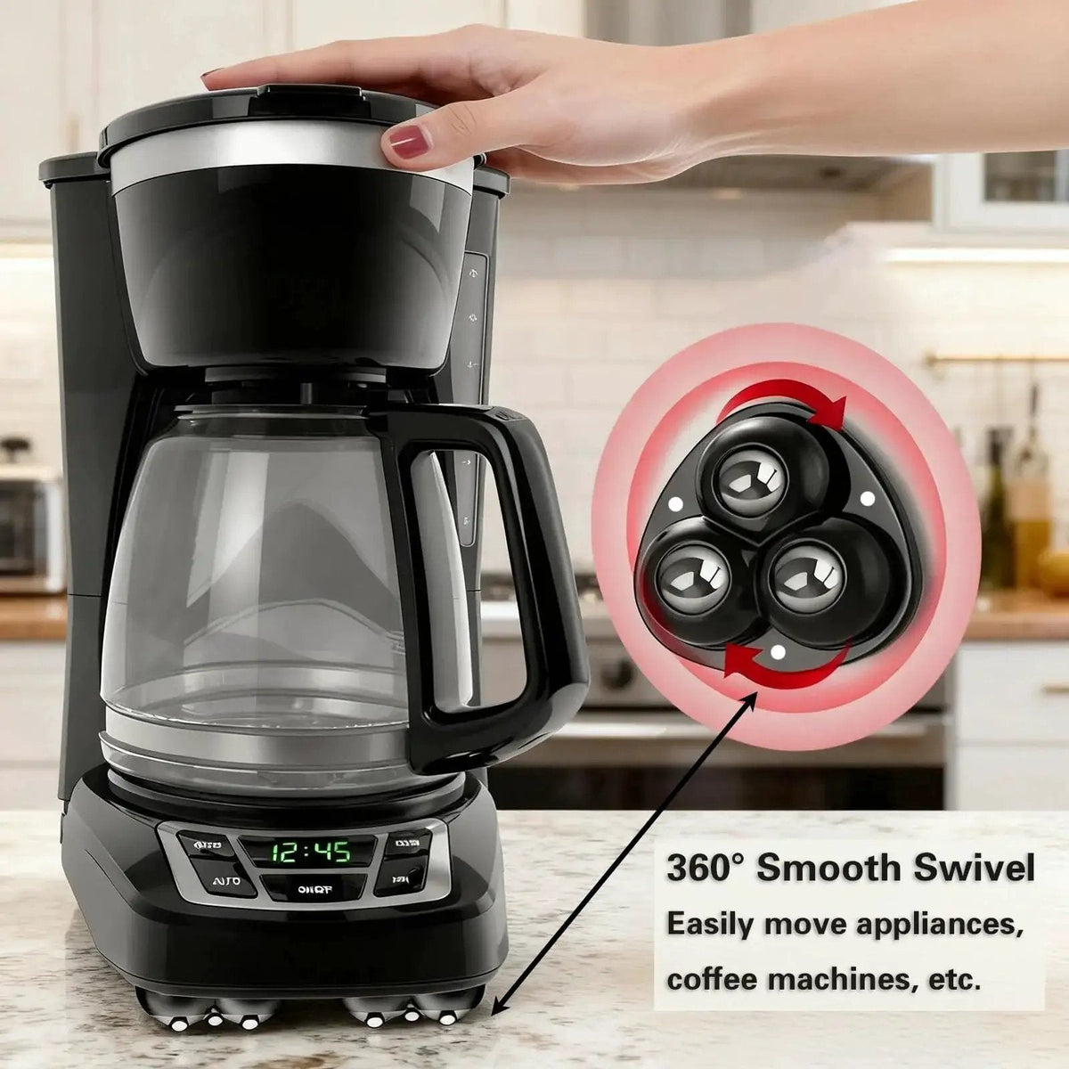 ✨ 8-Pack Self-Adhesive 360° Appliance Rollers | Easy-Move Mini Casters