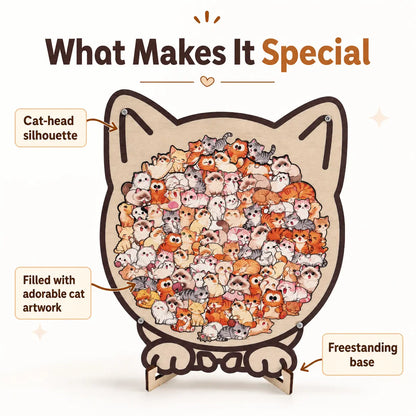 Colorful Wooden Cat Puzzle