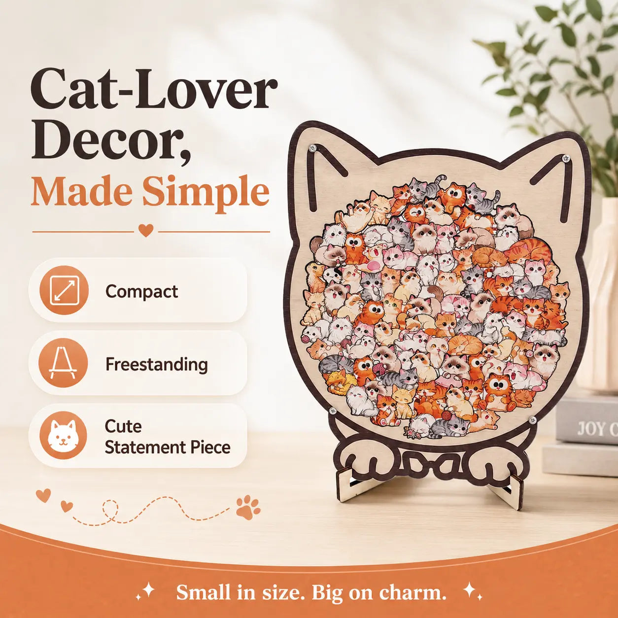 Colorful Wooden Cat Puzzle