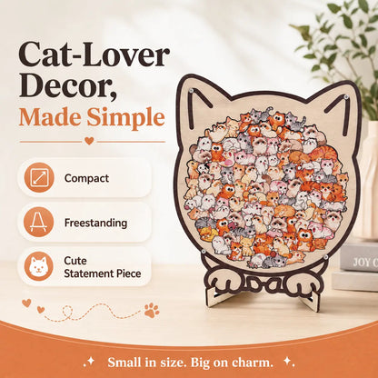 Colorful Wooden Cat Puzzle