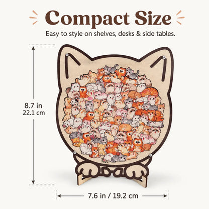 Colorful Wooden Cat Puzzle