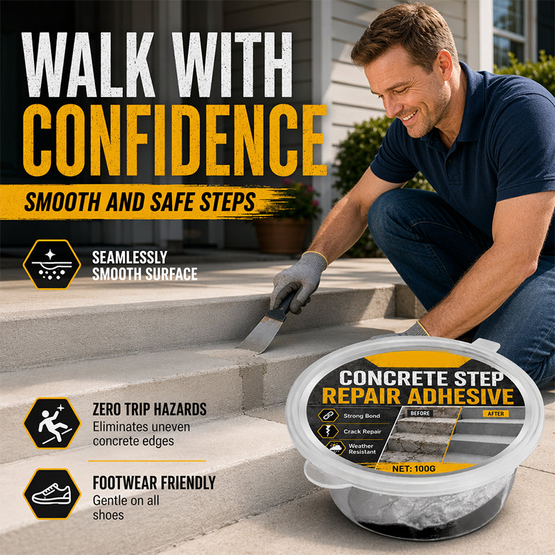 🧱One application solves all your stair crack problems! High-strength concrete repair adhesive