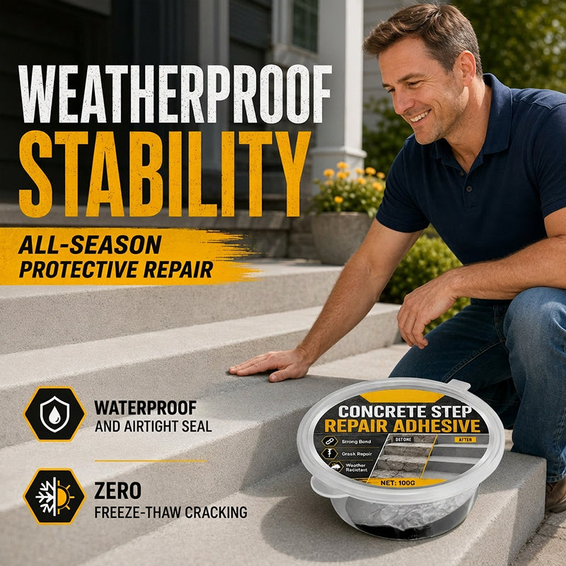 🧱One application solves all your stair crack problems! High-strength concrete repair adhesive