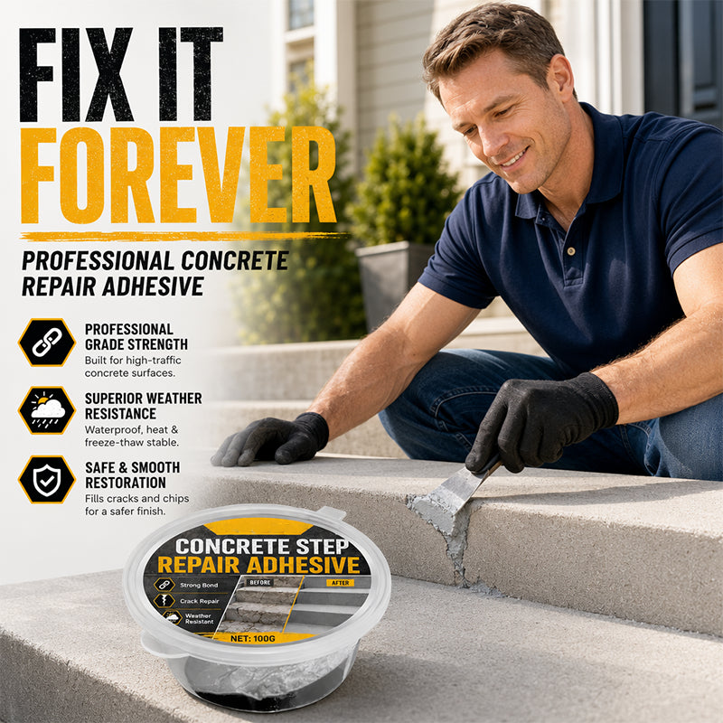 🧱One application solves all your stair crack problems! High-strength concrete repair adhesive