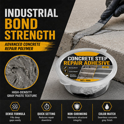 🧱One application solves all your stair crack problems! High-strength concrete repair adhesive