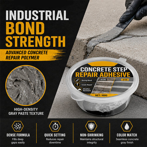 🧱One application solves all your stair crack problems! High-strength concrete repair adhesive