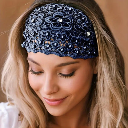 ✨Plum Blossom Hollow Beaded Wide Headband