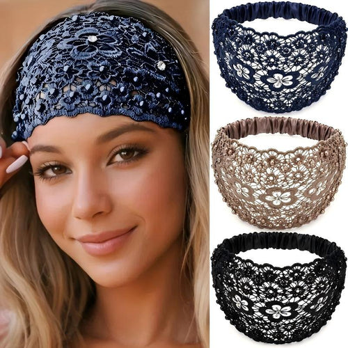 ✨Plum Blossom Hollow Beaded Wide Headband