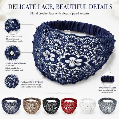 ✨Plum Blossom Hollow Beaded Wide Headband