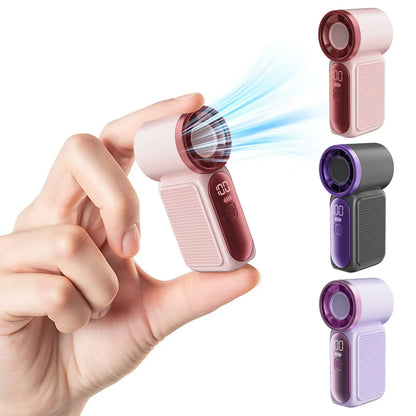 Mini Handheld Fan with LED Display | 3000mAh & 6-Speed USB Rechargeable Pocket Fan