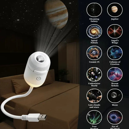Compact USB Starry Night Light Projector ✨🌌