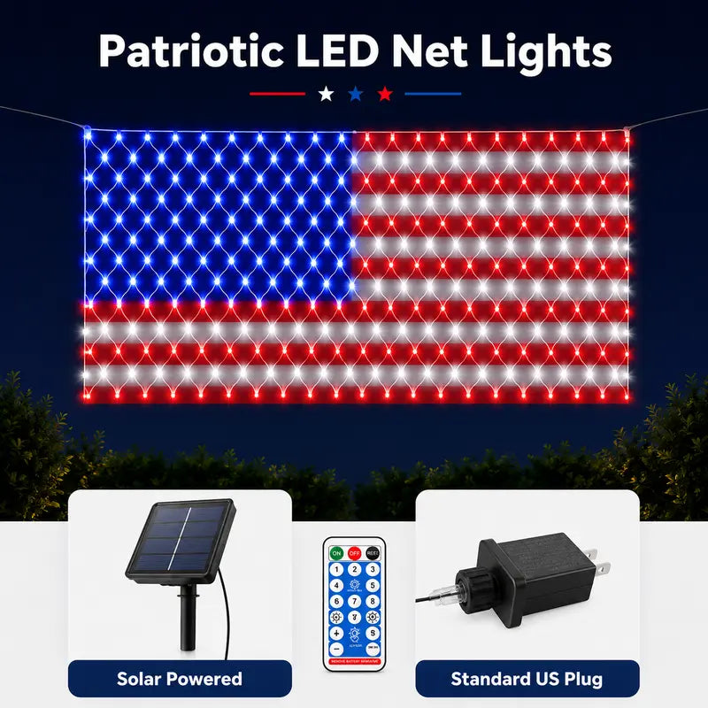 🎉Bright American Flag LED mesh light, Waterproof Indoor/Outdoor light