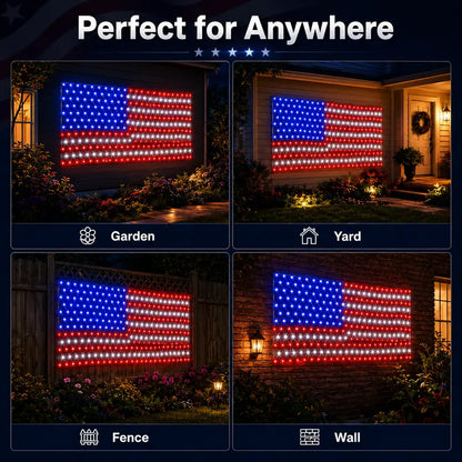 🎉Bright American Flag LED mesh light, Waterproof Indoor/Outdoor light