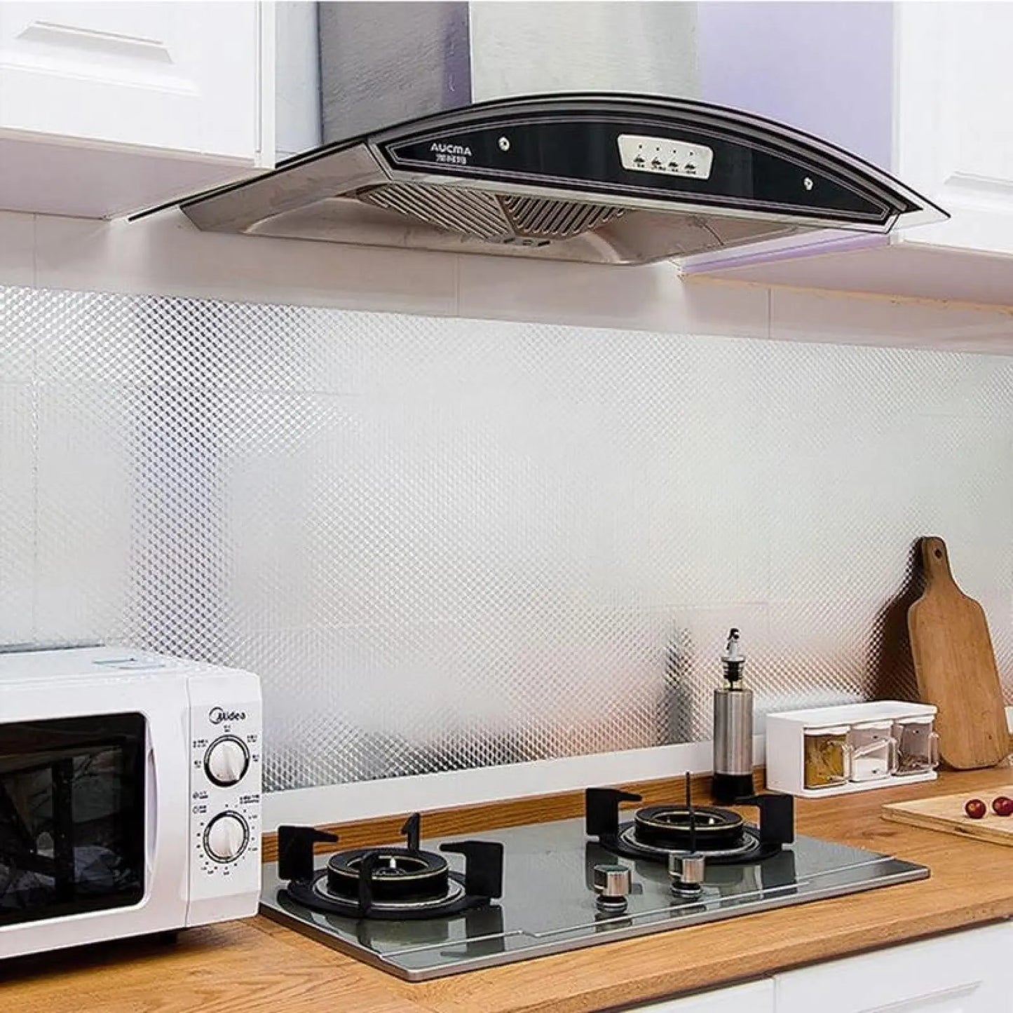 🍳Oil-Proof Aluminum Foil Kitchen Backsplash Wallpaper