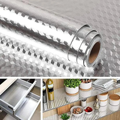 🍳Oil-Proof Aluminum Foil Kitchen Backsplash Wallpaper