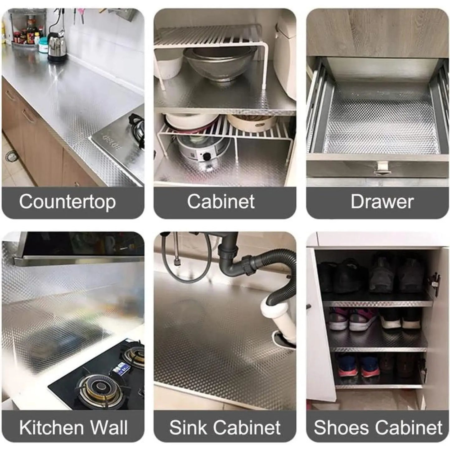 🍳Oil-Proof Aluminum Foil Kitchen Backsplash Wallpaper