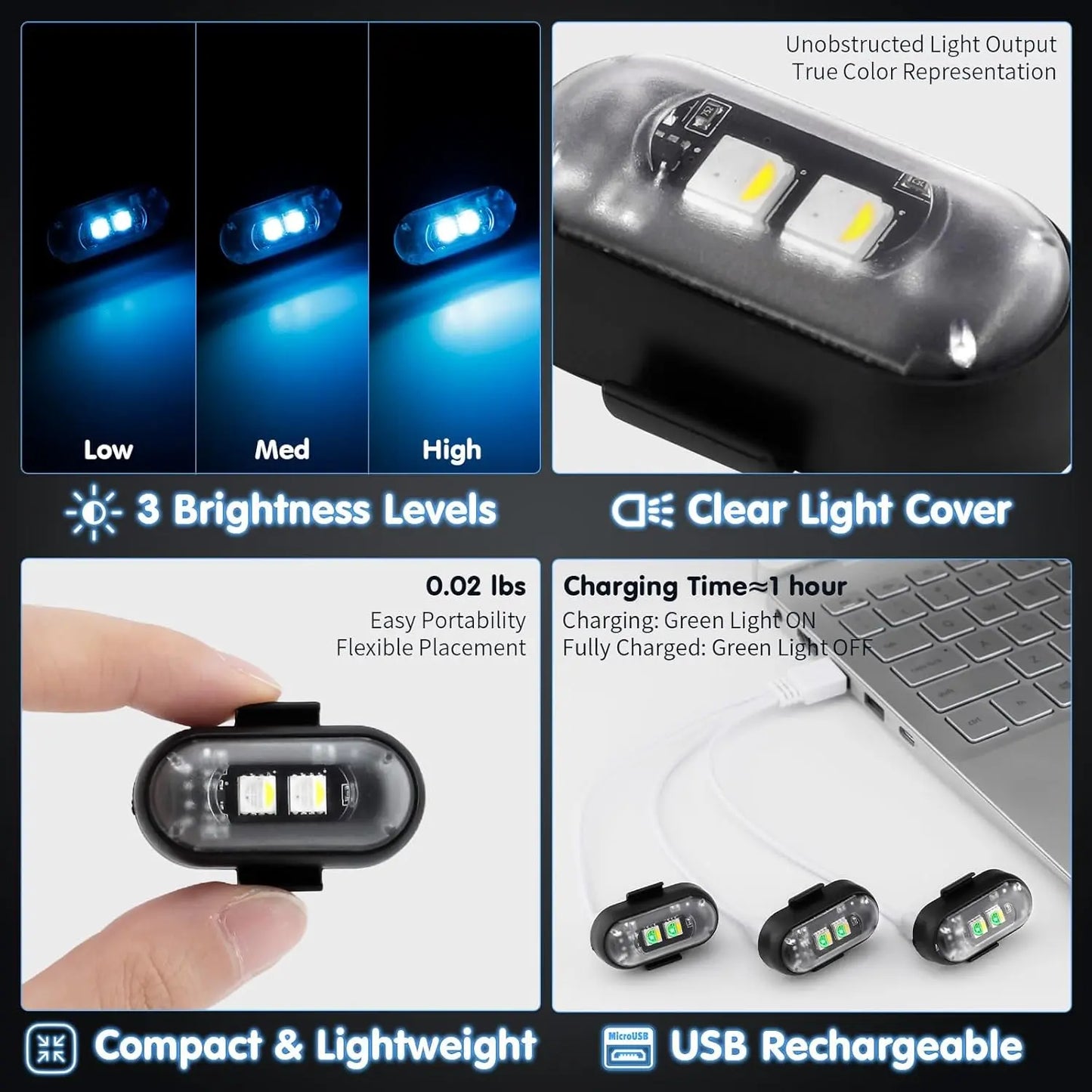 🚨 Remote Wireless RGB LED Strobe Light