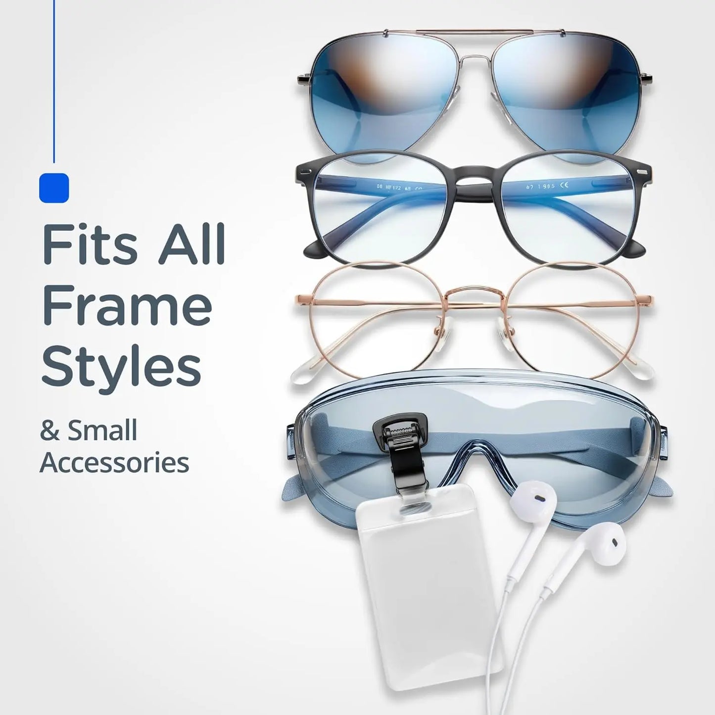 3 Pack Magnetic Stainless Steel Eyeglass Holder, Strong Magnetic Collar Clip Fits All Sunglasses Readers Eyewear