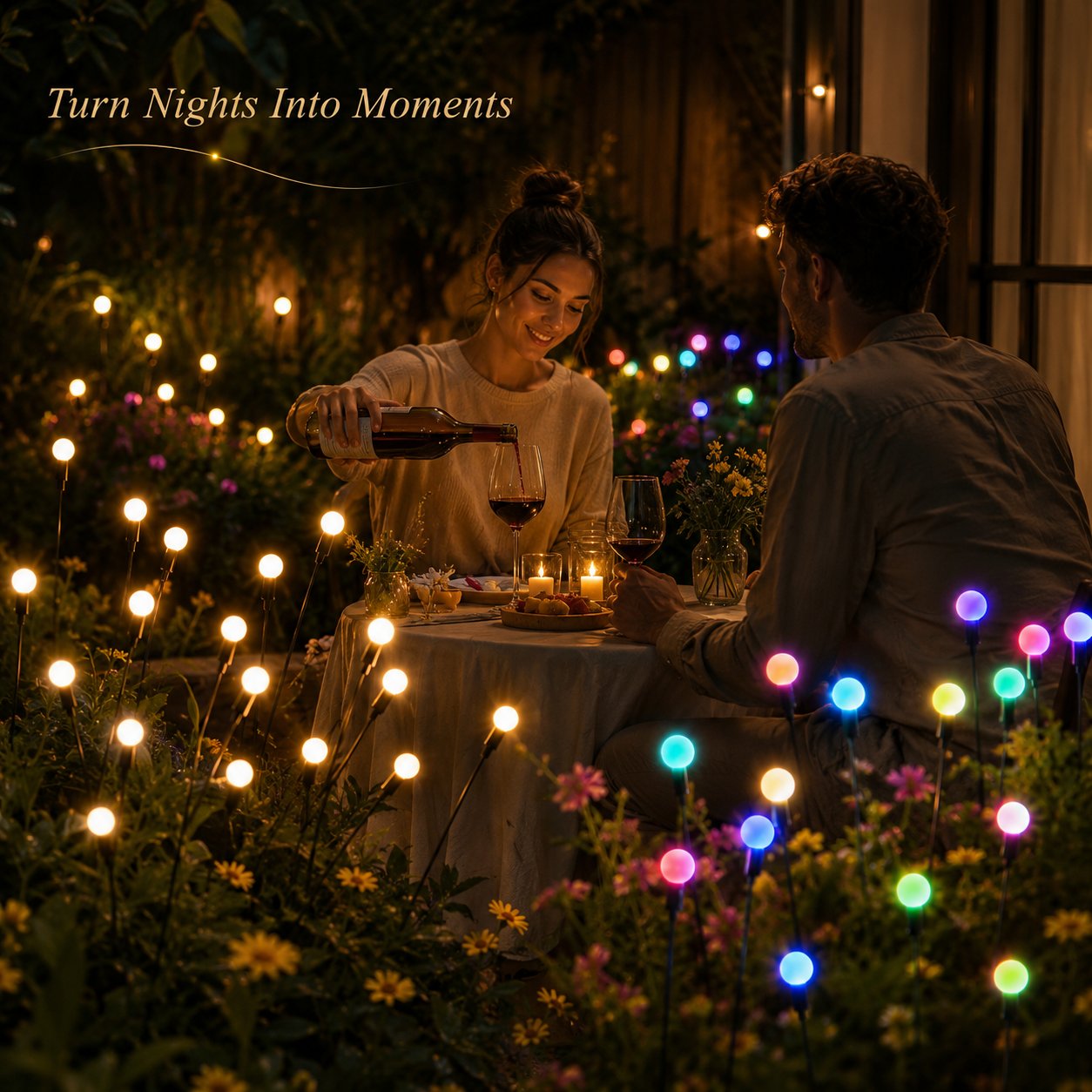 Solar Powered Firefly Swaying Garden Lights